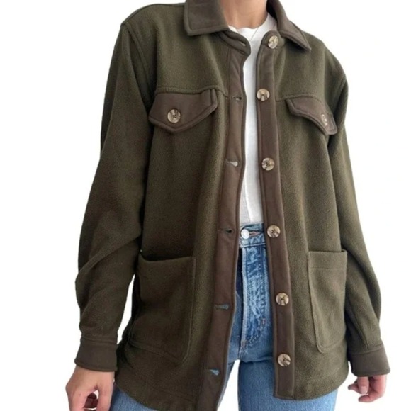 BLANKNYC Olive Green Cozy Fleece Shacket Size XS - Picture 1 of 8